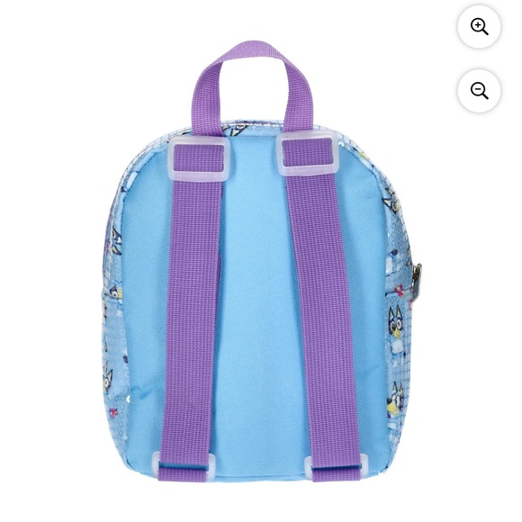 Charming Kids Backpack with Blue and Purple Design - Picture 3 of 4